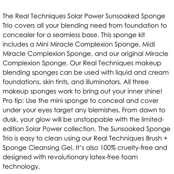 🌻Real Techniques Sunsoaked Sponge Trio New - Picture 7 of 9
